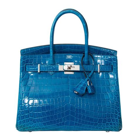 hermes bleu izmir|Hermes Birkin 30 Bleu Izmir Shiny Niloticus Crocodile Palladium .